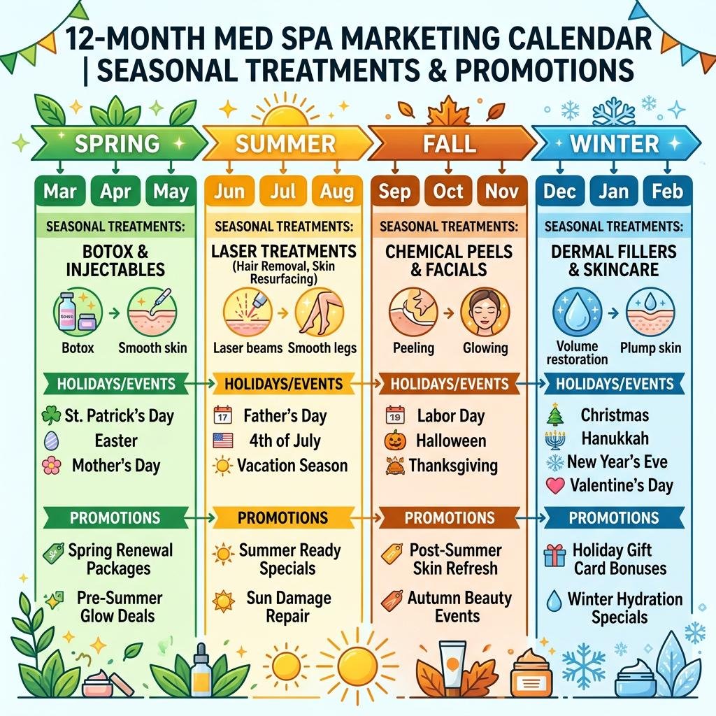 The Med Spa Marketing Calendar: 12-Month Seasonal Campaign Guide 6 Infographic