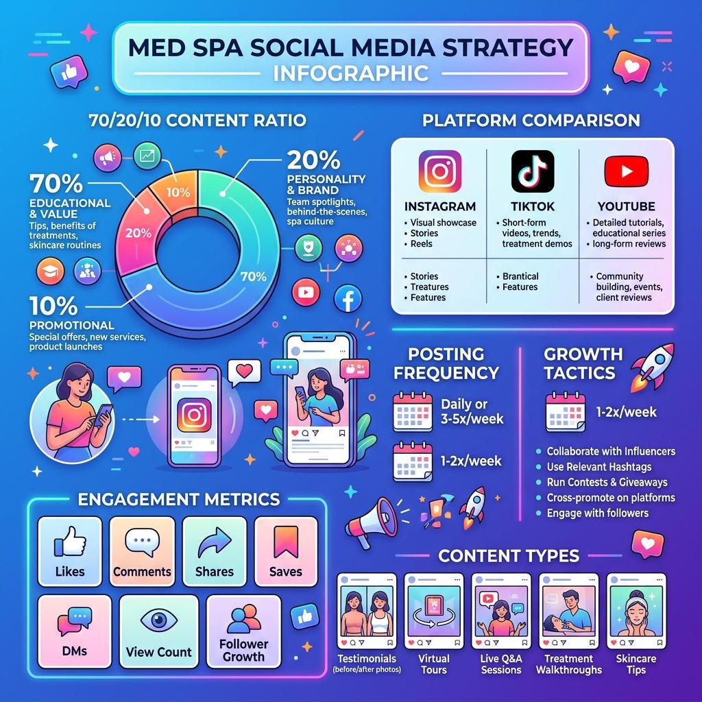 Med Spa Social Media Marketing: Instagram & TikTok Growth Guide 6 Infographic